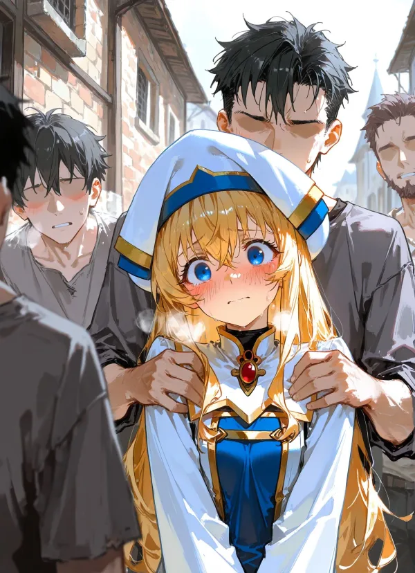 女神官、スラム潜入 [AI Generated]